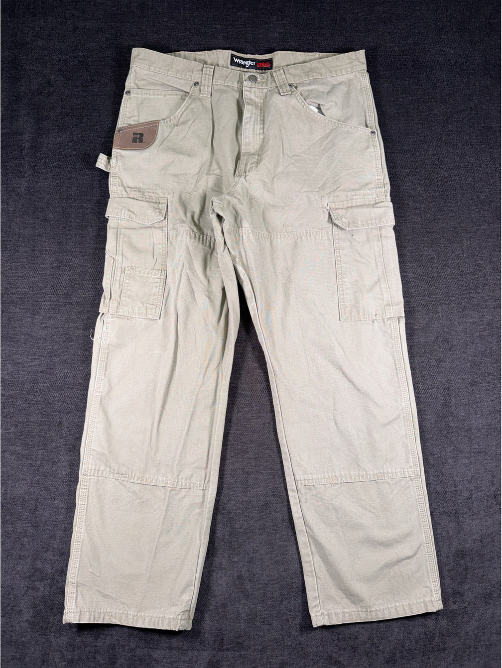 Wrangler Riggs Workwear Men's Cargo Pants 36x30 Khaki Cotton